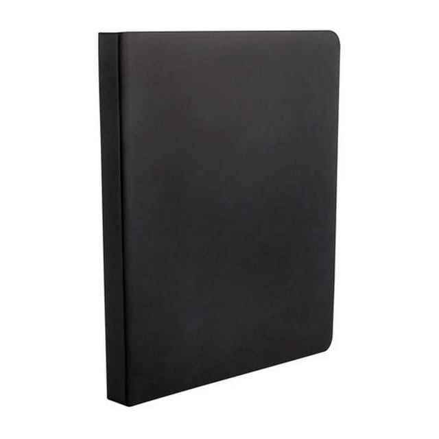Libreta curpiel con doble espiral metálico negro 16.3 x 20.6