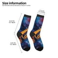 thumbnail image 3 of Kids Crew Socks Novelty Casual Funny Socks for 6-10 Years Old , Trumpet Music Psychedelic, 3 of 5