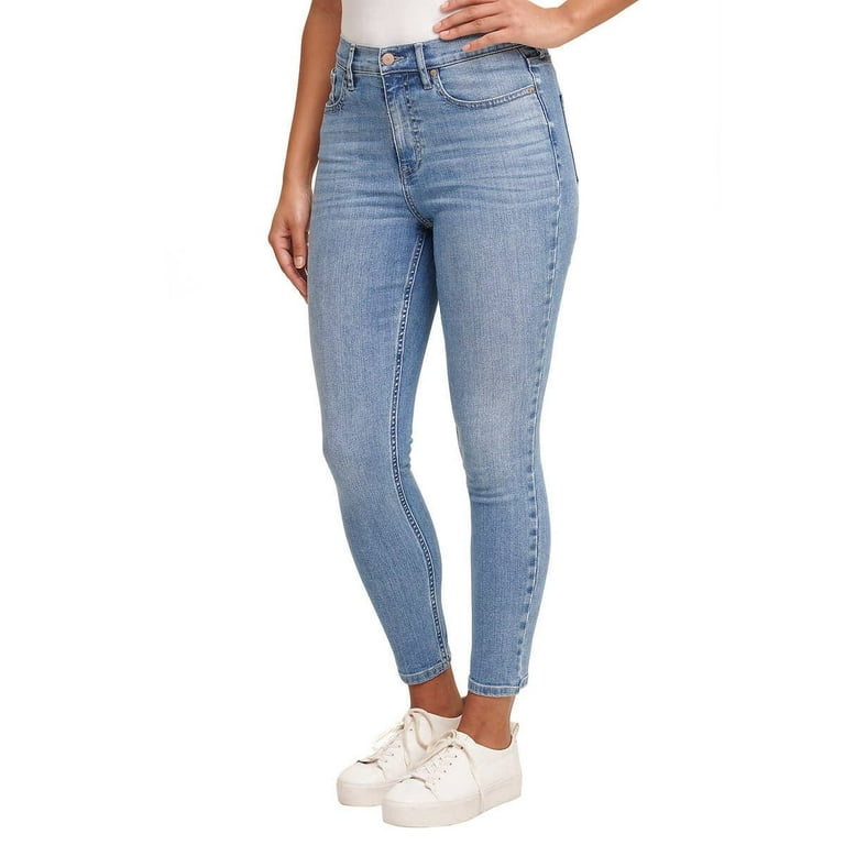 Calvin Klein Girls' Stretch Denim Jeans, Full-Length Skinny Fit Pants with  Pockets