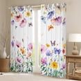 thumbnail image 2 of Manfei Floral Flower Blackout Curtains Set of 2 (52x84 Each) for Female, Rustic Butterfly Animal Window Curtains, Vintage French Style Curtains and Drapes, Living Room Curtains Decor, 2 of 6