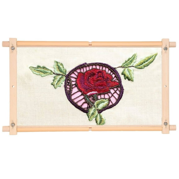 Wooden Embroidery Frame, 21in x 12in Tapestry Scroll Cross Stitch Frame, Beech Wood Needlework Handicraft Frame for Stitching Quilting Sewing Embroidery Projects