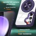 thumbnail image 5 of Allytech Crystal Clear Case for Samsung Galaxy S24 Plus with 360° Rotatable Ring Holder Kickstand, [Compatible with MagSafe] Soft Bumper + Hard PC Hybrid Protective [Non-Yellowing] Case, Purple, 5 of 7