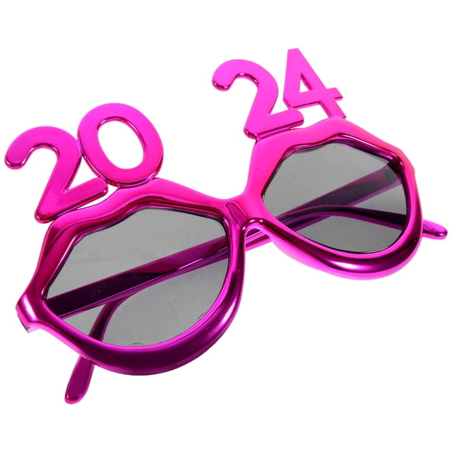 Minkissy 1Pcs Eyeglass Frames Rosy Color PC Material for New Year Eve Party Photo Prop Decorative Eyewear