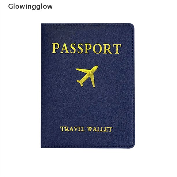 GLW Simple Pasaporte Titular Y Equipaje Etiqueta Cuero Conjuntos De Viaje Pareja Cubierta Glow huangjie unisex