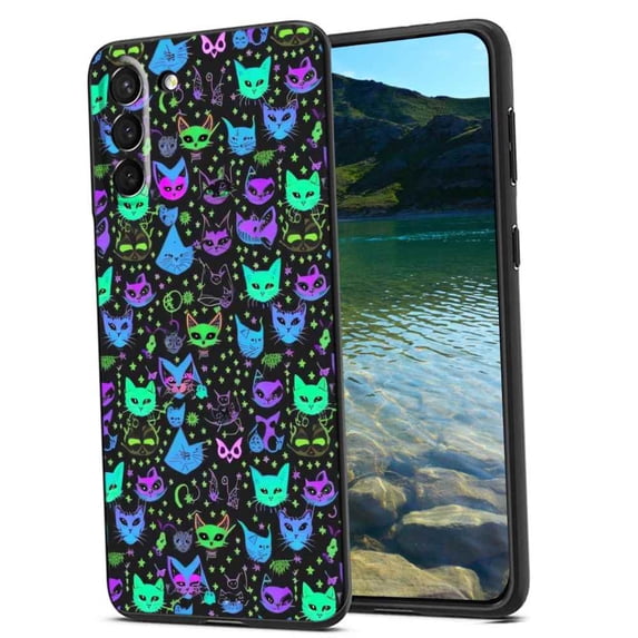 Horror-Black-Witchy-Neon-Skulls-6 Phone Case, Degined for Samsung Galaxy S21 Case Men Women, Flexible Silicone Shockproof Case for Samsung Galaxy S21
