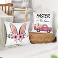 thumbnail image 2 of Easter Pillow Covers Set of 4 Rabbit Pink Truck Egg Decorative Pillow Case Bunny Ear with Flowers Cotton Throw Cushion Cover for Home Office Sofa Bed Couch 16x16 Inch, 2 of 6