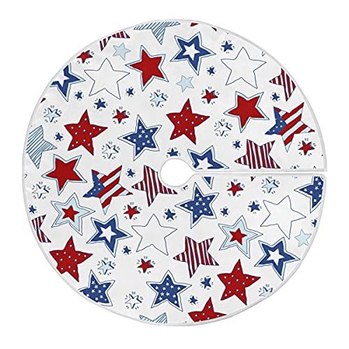 Faldón para árbol de Navidad, diseño de Dussdil, bandera de EE. UU., 120 cm, estrellas patrióticas