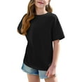 thumbnail image 3 of JoyHoop Girls Short Sleeve T Shirts Kids Summer Oversized Tops Casual Crewneck Basic Tees 5-15y, 3 of 8