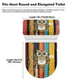 thumbnail image 7 of COEQINE Owl Stripes Toilet Lid Dust Cover 2 Pcs Set, Elastic Bottom Easy Installation Polyester Fabric Toilet Cover Set for Bathroom Decor Accessories, 7 of 7