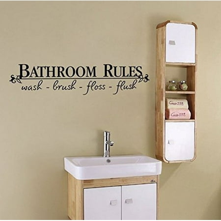 Decal ~ BATHROOM RULES #2 ~ WALL DECAL, HOME DECOR 6.5
