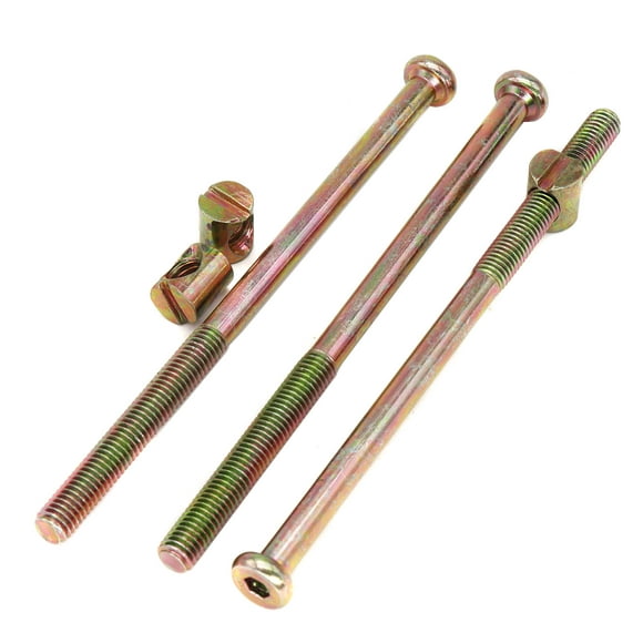 Pernos para litera cSeao Paquete de 10 pernos de casquillo M8 x 150 mm Juego de tuercas cilíndricas para cabecero marco de cama galvanizado