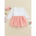 thumbnail image 4 of Arvbitana Kids Girls Round Collar Dress, Letter Printing Layered Hem Dress, 4 of 7