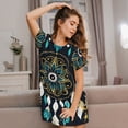 thumbnail image 3 of Naloa Boho Dreamcatcher Print Women Nightgowns,Womens Loungewear,Short Sleeve Sleepwear,Comfy Ladies Nightdress, 3 of 6