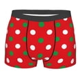 thumbnail image 4 of Goofa White and Green Polka Dot Printed Men's Boxer Briefs Underwear, Moisture-Wicking Underwear, Trunk,Soft and Breathable Cotton Underwear-Large, 4 of 9