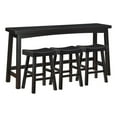thumbnail image 1 of Casy 4pc Counter Height Table Set- 3 Contoured Stools- Black Wood, 1 of 6