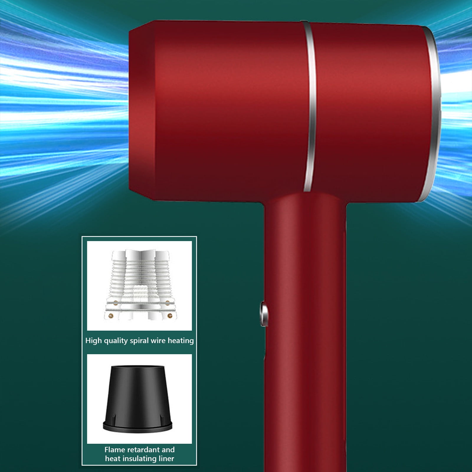 Momihoom Professional Ionic Hair Dryer, Powerful 1800W Fast Drying Low Noise Blow Dryer Attachments for Home Salon Travel