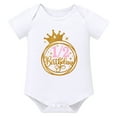 thumbnail image 4 of IBTOM CASTLE Infant Baby Girls 1/2 Birthday Outfit Princess Romper Tutu Skirt Sequin Crown Headband Clothes Set for Cake Smash Photo Prop 3-6 Months Pink + Gold, 4 of 8