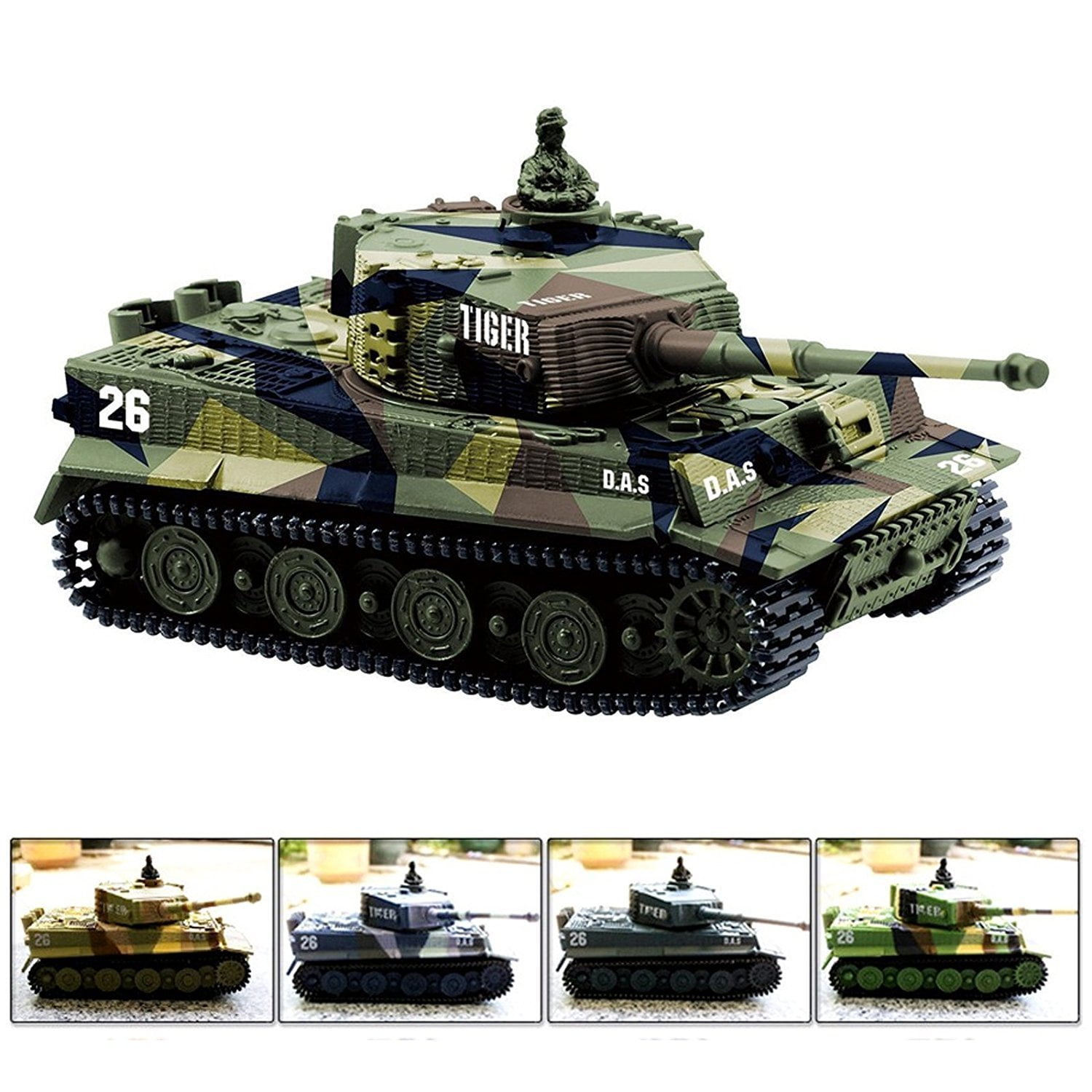 1/18 Remote Control German Tiger Tank RC Military Vehicles Toy Shoot Soft Bullet 