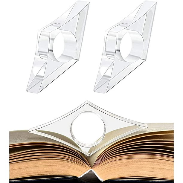 ShenMo 2 Pieces Clear Thumb Ring Bookmark Acrylic Book Page Holder ...