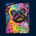 thumbnail image 2 of Funny Neon Pug | Dean Russo Art Animal Lover Womens T-Shirt, Navy, X-Large, 2 of 6