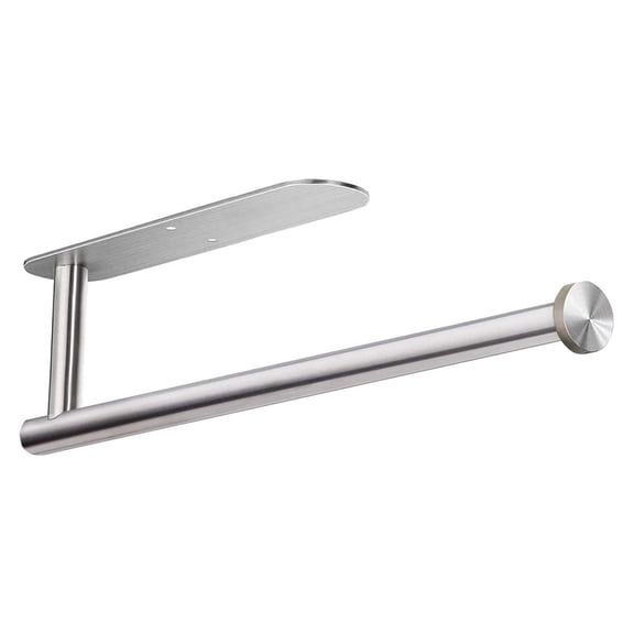Stainless Steel Dual Mount Paper Towel Rack, Mountable Wall or Under Cabinet Paper Towel Holder, Includes Adhesive and Screws