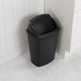 Sterilite 7.5 Gallon SwingTop Trash Can, Plastic, Kitchen, Black Trash
