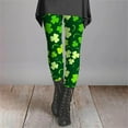 thumbnail image 3 of BOOMILK Leggings for Women St. Patrick's Day Shamrock Print Trendy High Waist Workout Leggings Slim Stretch Yoga Pants Green, 3 of 6