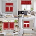 thumbnail image 6 of Red Retro Greek Key Kitchen Curtains Sets for Windows 24 Inch Length, Geometric Greece Ancient Rustic Rod Pocket Window Treatments Tier Curtains and Valances Set for Bedroom/Bathroom, 6 of 8