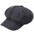 thumbnail image 2 of Cheers.US Wide Brim Sunscreen Beret Hat Skin-Touch Retro Octagonal Painter Woolen Hat Women Merino Wool Visor Beret Newsboy Cabbie Cap, 2 of 9