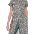 thumbnail image 4 of Moomaya Printed Short Sleeve Front Slit Tunic Dresses For Women Indian Clothing, 4 of 5