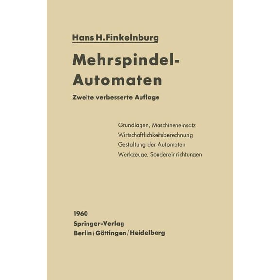 Mehrspindel-Automaten, (Paperback)