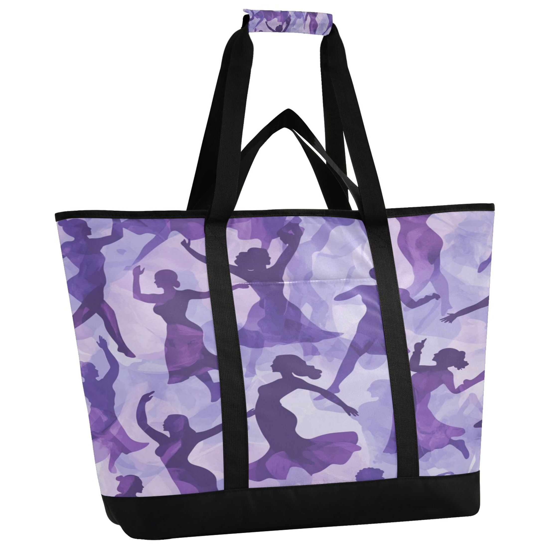 Large Hand-held Ice Pack Picnic Bag Insulation and Refrigeration Suitable for Shopping Picnics and Camping Purple Crowd