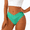 Mint Green, variant on Women's V-Waist Ribbed Bikini Bottoms - High Waisted Cheeky Swim Bottoms, Nylon Stretch, 8 Colors Sizes S-Xl