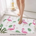 thumbnail image 3 of Pink Flamingos Door Mat&nbsp;Indoor Outdoor Entrance, Non Slip Rug for Kitchen Bathroom Entryway Rug, Summer Green Tropical Palm Leaves Washable Doormat Floor Mat for Office Home Decor 20x31.5 Inch, 3 of 8