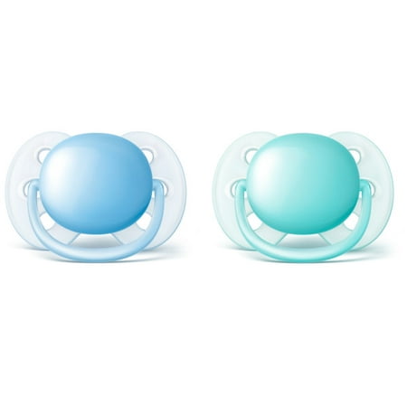 Philips Avent Ultra Soft pacifier 0-6m, blue/teal, 2-pack, SCF212/20