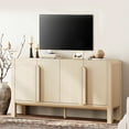 thumbnail image 6 of WAMPAT 63" W Modern Large Buffet Sideboard Cabinet with Storages, Buffet Table Coffee Bar Wine Bar Storage Curved Cabinet with 4 Doors for Dining Room, Living Room, Kitchen,Lightt Oak, 6 of 8