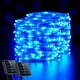 thumbnail image 3 of JMEXSUSS 2 unidades en total 400 luces LED solares azules para exteriores, impermeables, luces solares azules de 66 pies con 8 modos, luces solares de Navidad de alambre de cobre para patio, jardín, p, 3 of 4