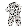 thumbnail image 1 of Pyjamas en Satin pour Garçons Manches Longues Ensemble de Pyjamas Boutonnés Mode pour Filles Taille 2-3 Ans Garçons Filles Mode, 1 of 2