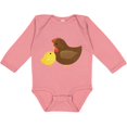 thumbnail image 3 of Inktastic Hen and Chick Farm Animals Boys or Girls Long Sleeve Baby Bodysuit, 3 of 5