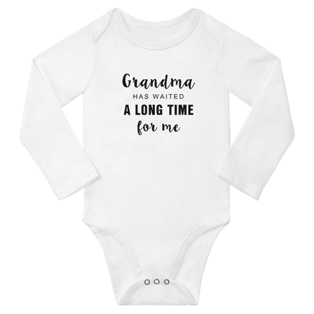 

Grandma Has Waited A Long Time for Me Cute Baby Long Sleeve Clothing Bodysuits Unisex (White 6-12M)
