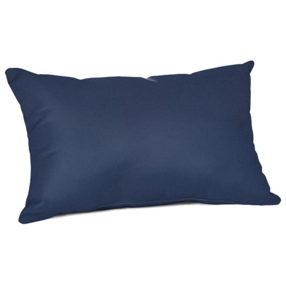 Casual Cushion Outdoor Lumbar Pillow, Sunbrella Fade & Water Resistant for Patio Furniture & Porch Swings, 19"W x 12"L, 6" thick, Reversible, Canvas Navy