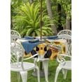 thumbnail image 3 of Outdoor Tablecloth with Umbrella Hole for Patio/Picnic/Party/Camping, Gnomes Sunflower Waterproof Table Cloth Round Cover Washable, Bees Branches Floral Watercolor (Dia 60"), 3 of 8