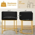 thumbnail image 4 of FANCROU 26" H Counter Height Bar Stools Set of 4, Fabric Barrel Stools with Back and Arms, Black-Golden Leg, 4 of 7