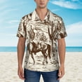 thumbnail image 5 of Uemuo Western Desert Cowboys2 Printed Regular Fit Short Sleeve Casual Hawaiian Shirt for Men,Aloha shirt,Tropical shirt,Floral print shirt,Vacation Beach shirt-3X-Large, 5 of 9