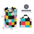thumbnail image 2 of Yayeee Freestanding Laundry Hamper with Handle Collapsible Large Storage Basket for Clothes, Blue Checkered Pattern, 2 of 7