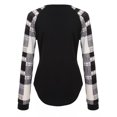 thumbnail image 3 of Abcnature Women Tops Color Block Casual Tunic Blouse Round Neck Pullover Long Sleeve T Shirt Casual Loose Blouse Black S, 3 of 7