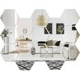 thumbnail image 1 of Mistaha Removable Large Size Acrylic Hexagon Mirror Wall Sticker,Self-Adhesive Tiles, 3D Hexagonal, Non-Glass, for Home, 1 of 5