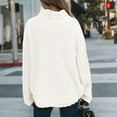 thumbnail image 4 of XFLWAM Women Turtleneck Sweaters Batwing Sleeve Casual Loose Chunky Pullover Sweater Solid Color Knit Tops White L, 4 of 7