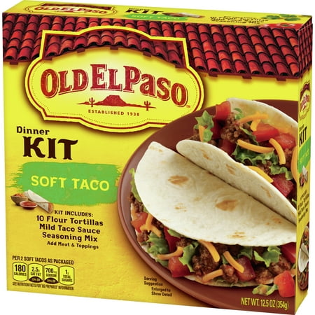 Old El Paso Soft Taco Dinner Kit, Easy Meal Prep, 12.5 oz.