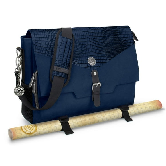 ENHANCE Bolsa DnD Collector's Edition RPG Player's Essentials - Dragon Hide Exterior Messenger Bag Se adapta a 2-4 libros, carpetas, dados y accesorios con ranura para computadora portátil de 17 pulga